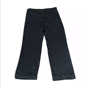 Giorgio Armani Black Silky Satin Wide Leg Pants